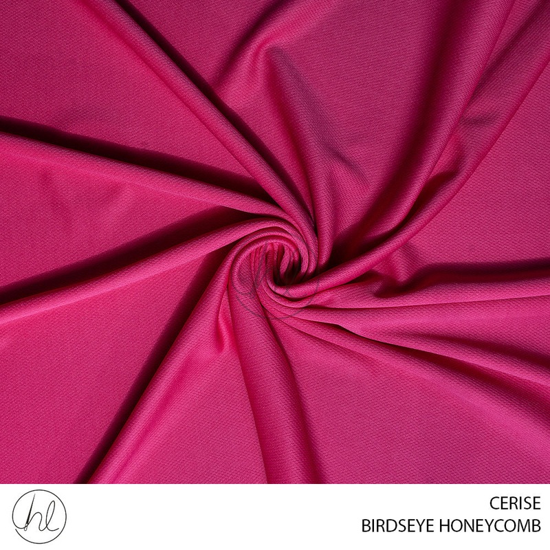 Birdseye Honeycomb 275 Cerise 150cm Per M