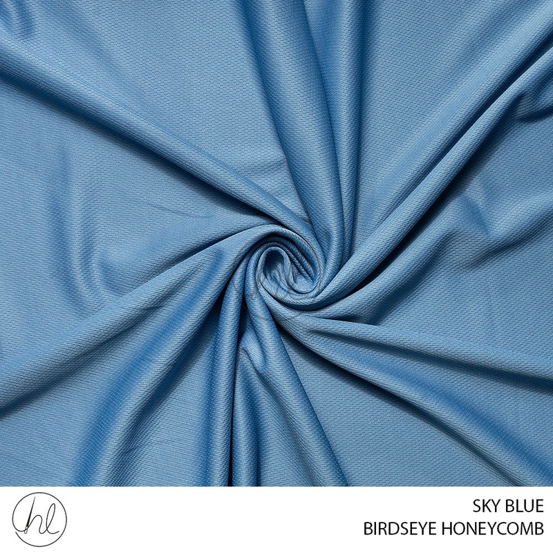 Birdseye Honeycomb 275 Sky Blue 150cm Per M