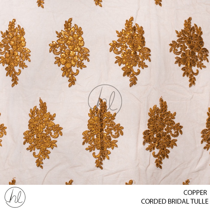 Corded Bridal Tulle 53 Copper 140cm Per M
