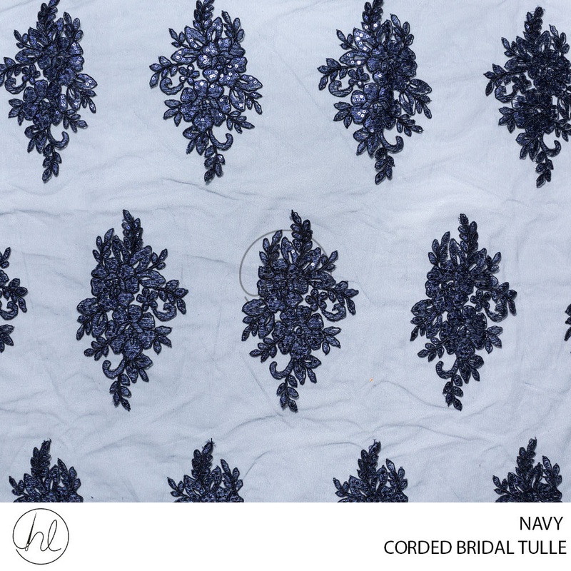 Corded Bridal Tulle 53 Navy 140cm Per M
