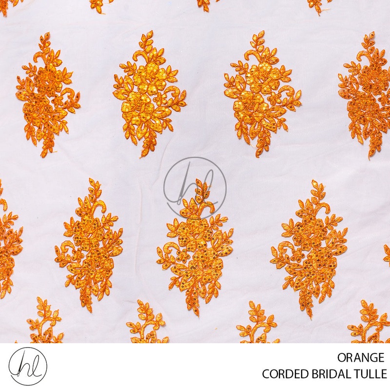 Corded Bridal Tulle 53 Orange 140cm Per M