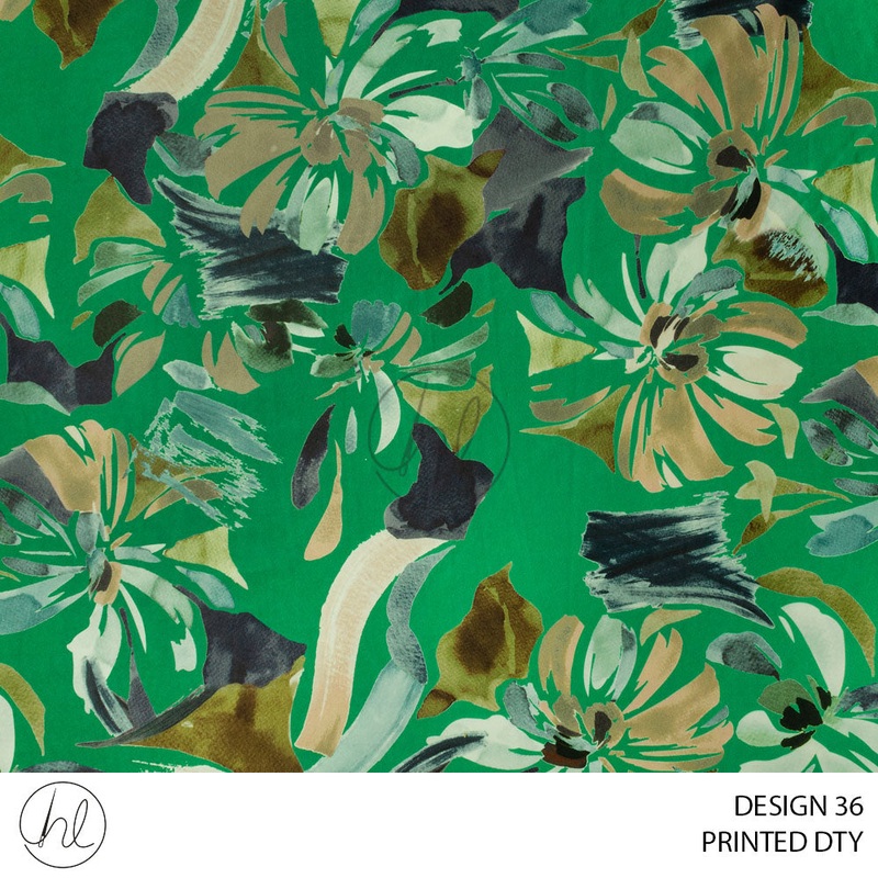DTY Printed 53 Emerald Design 36 150cm Per M