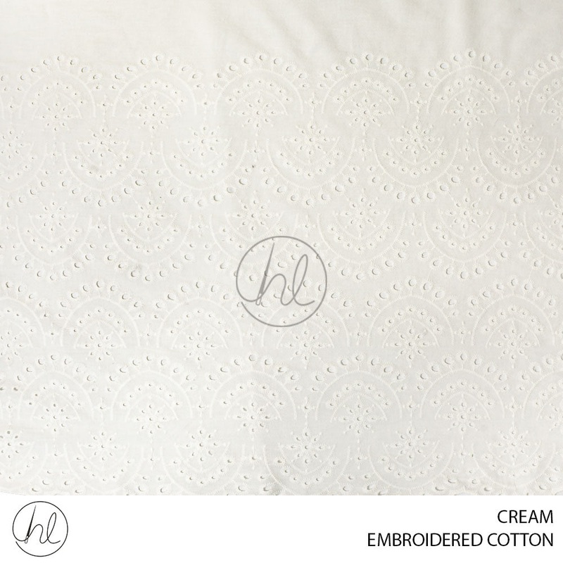 Embroidered Cotton 51 Cream Design 09 140cm Per M