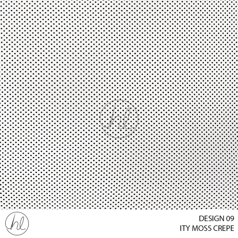 ITY Moss Crepe Print 51 White Design 09 150cm Per M