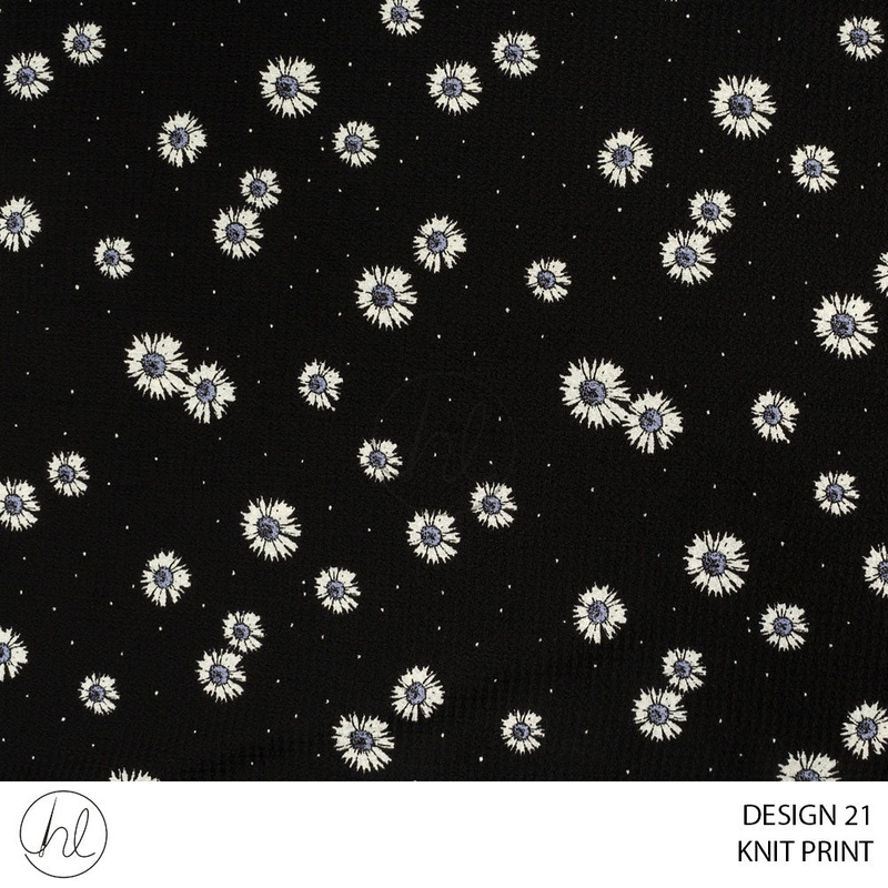 Knit Print 51 Black Design 21 150cm Per M