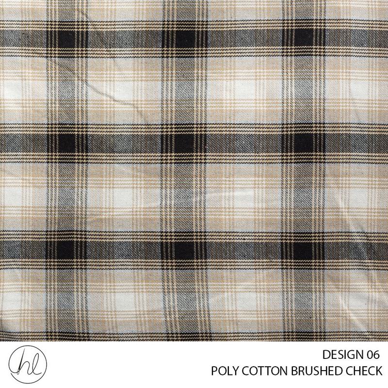 Poly Cotton Brushed Check 56 Ivory 140cm Per M