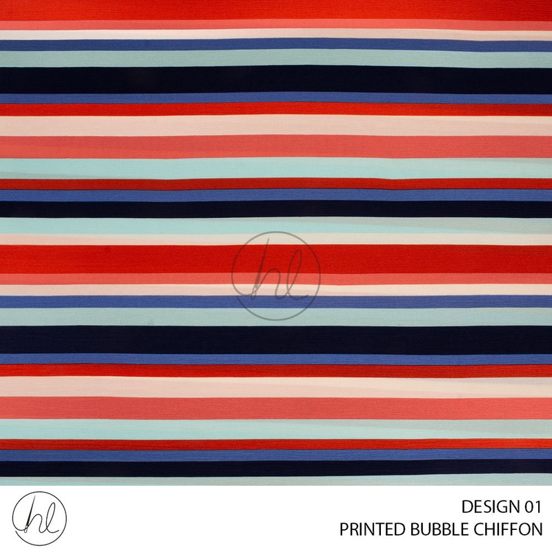 Printed Bubble Chiffon 51 Multi Design 01 150cm Per M