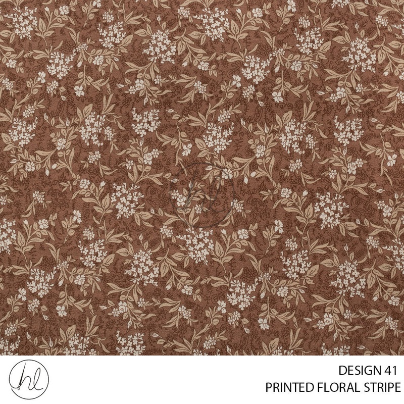 Printed Floral Stripe 51 Brown Design 41 150cm Per M