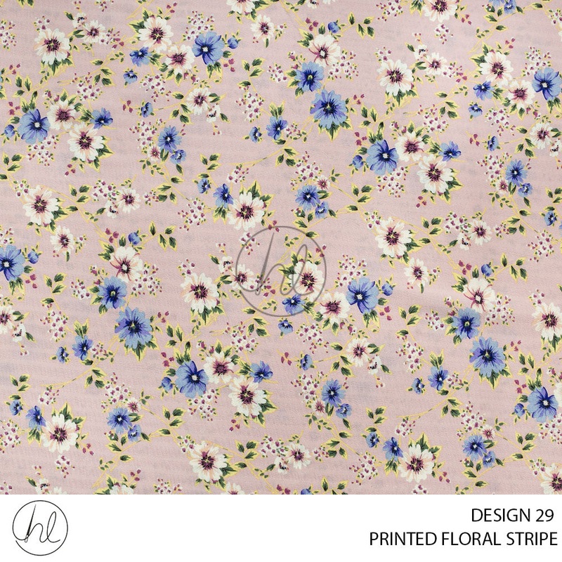 Printed Floral Stripe 51 Dusty Design 29 150cm Per M
