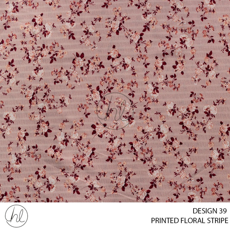 Printed Floral Stripe 51 Dusty Pink Design 39 150cm Per M
