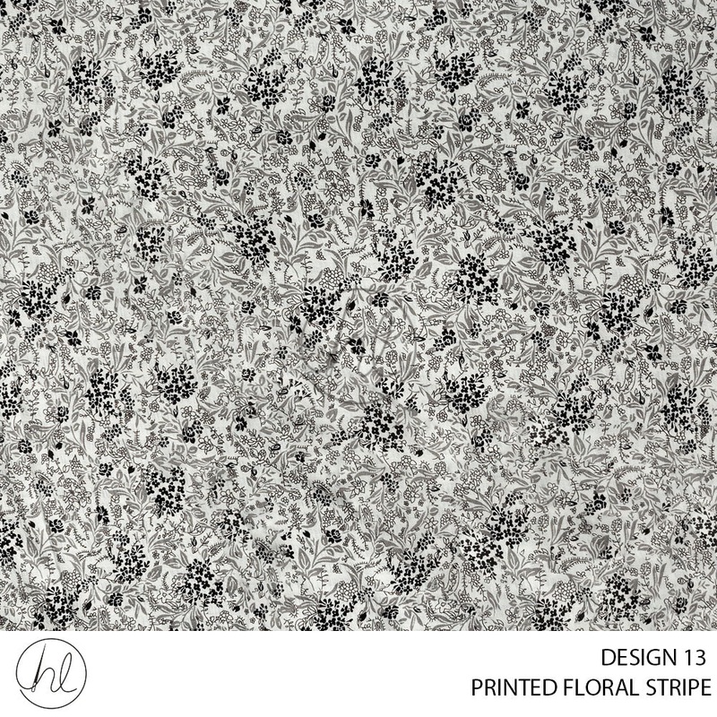 Printed Floral Stripe 51 Off White Design 13 150cm Per M