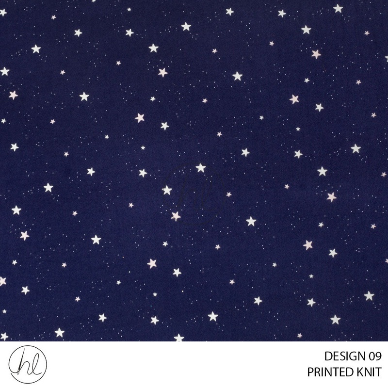 Printed Knit 80 Navy Design 09 150cm Per M