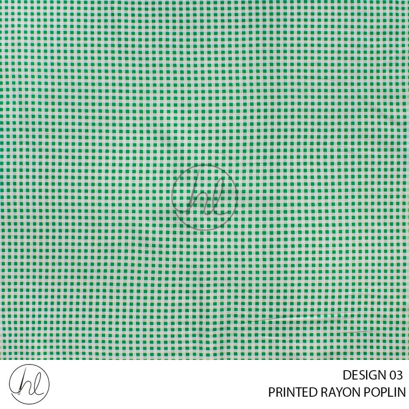 Printed rayon Poplin 51 Green Design 03 145cm Per M