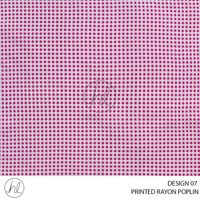 Printed rayon Poplin 51 Pink Design 07 145cm Per M