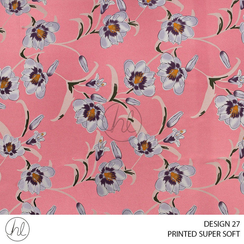 Printed Super Soft 51 Guava Design 27 150cm Per M