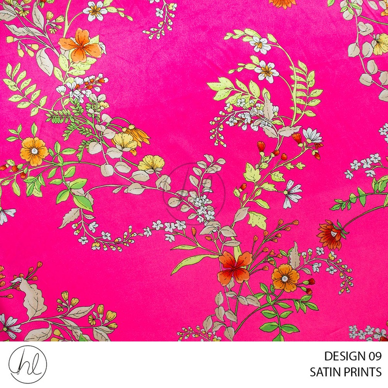 Satin Prints 51 Pink Design 09 150cm Per M