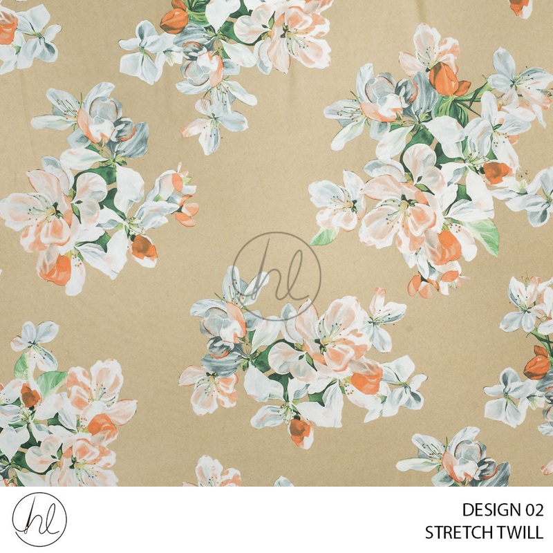 Stretch Twill 53 Beige Design 02 150cm Per M