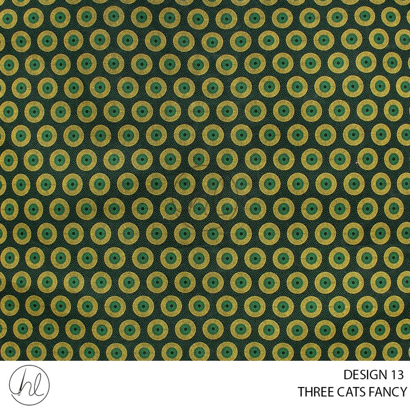 Three Cats Fancy 419 Green 90cm Per M