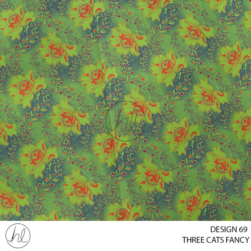 Three Cats Fancy 419 Lime Design 69 90cm Per M