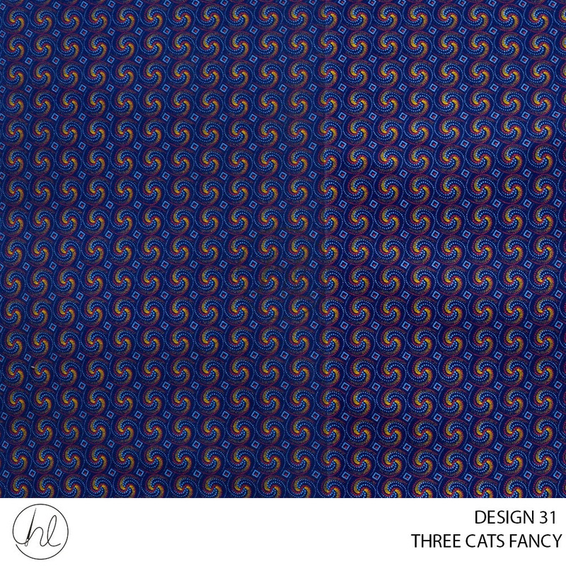 Three Cats Fancy 419 Navy Design 31 90cm Per M
