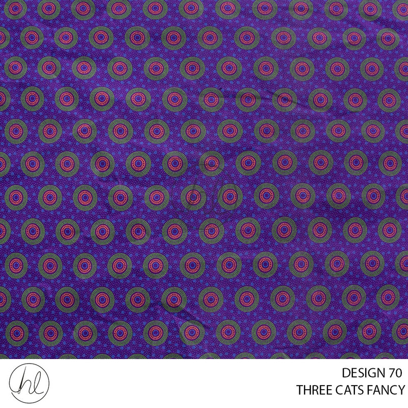 Three Cats Fancy 419 Purple Design 70 90cm Per M