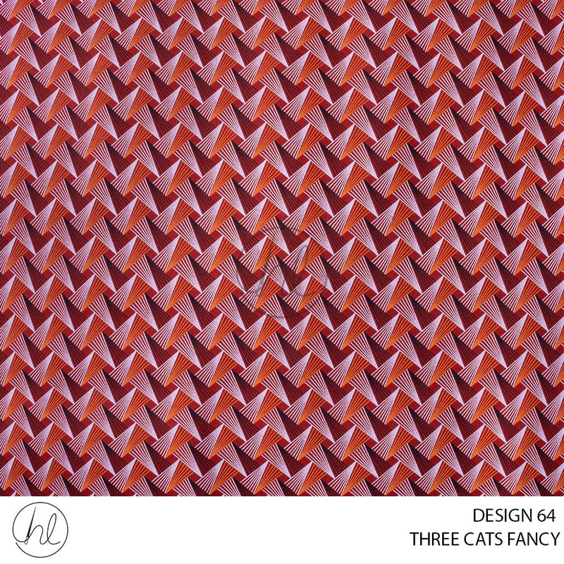 Three Cats Fancy 419 Red Design 64 90cm Per M