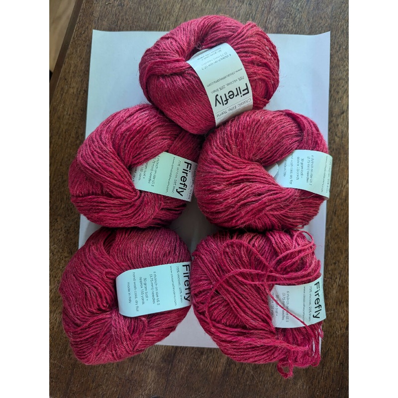 5 skeins of Classic Elite Firefly viscose linen yarn
