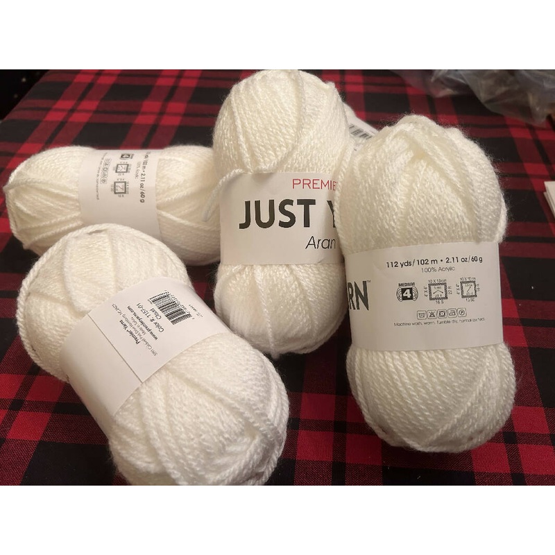 5 skeins of Just Yarn in Cloud Medium Weight machine wash