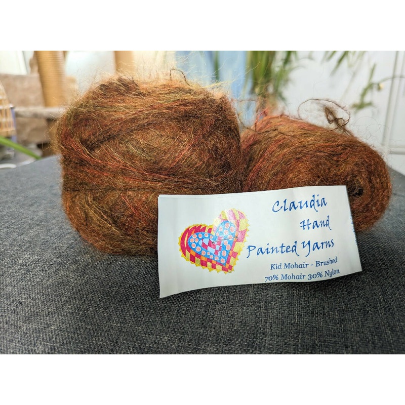 Claudia Hand-Painted Yarns Kid Mohair, Urban fever copper/gold - 75g/2.7oz - 672m/735yd