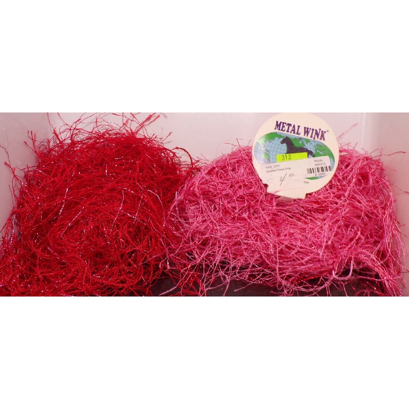 Dark Horse Yarn 'Metal Wink' Eyelash; 1 Full Pink & 1 Red Partial