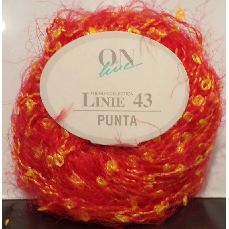 ON Line 'Linie 43 Punta' Orange; Rayon, Nylon; Slubby; 1 Full Skein