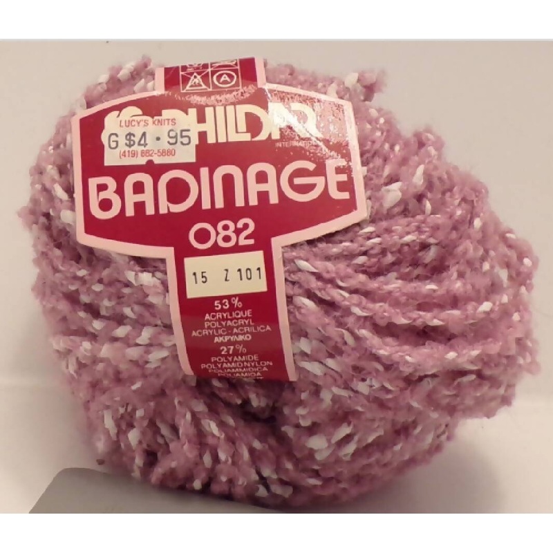 Phildar 'Badinage 082', Acrylic, Nylon, Wool; Pink/White; Vintage; Lot of 7
