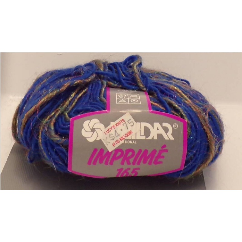 Phildar Imprime 165 Wool Nylon Blue Gold Yarn Vintage Lot of 2