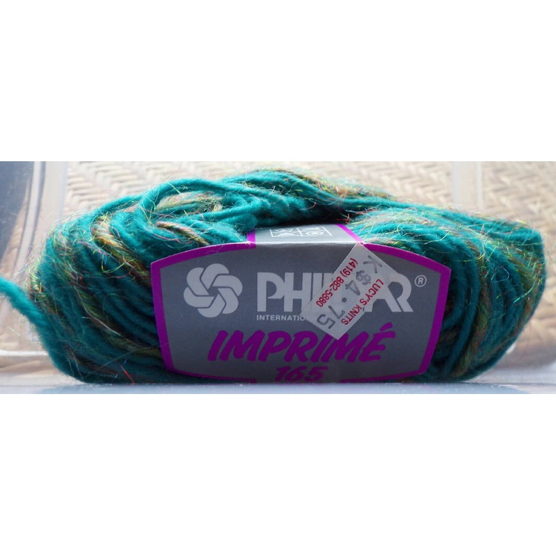 Phildar Imprime 165 Wool Nylon Green Gold Yarn Vintage Lot of 2