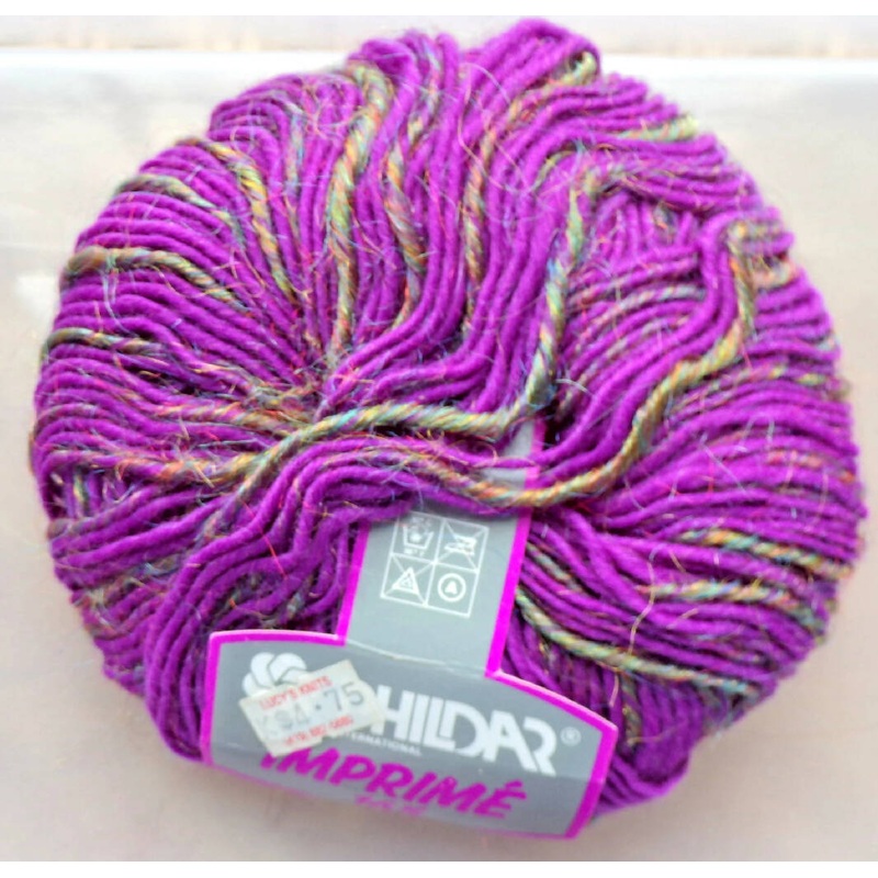 Phildar Imprime 165 Wool Nylon Purple Gold Yarn Vintage Lot of 4