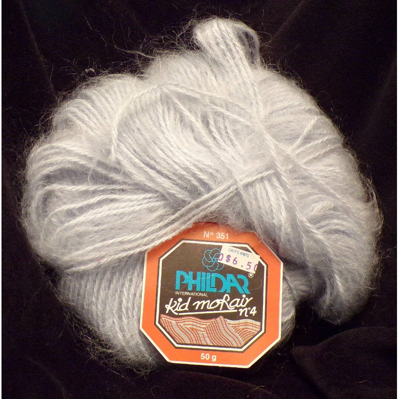 Phildar 'Kid Mohair No 4', Acrylic, Kid Mohair; Light Blue; Vintage Lot of 2