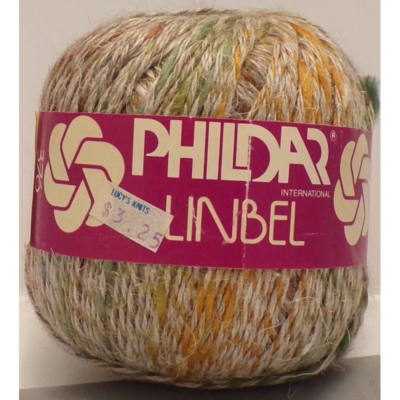 Phildar 'Linbel'; Green, brown, gold mixture; Acrylic, Linen, Wool; Lot of 2