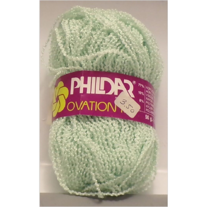 Phildar 'Ovation 198'; Lt. Green; Lot of 6 Full Skeins; Acrylic; Vintage