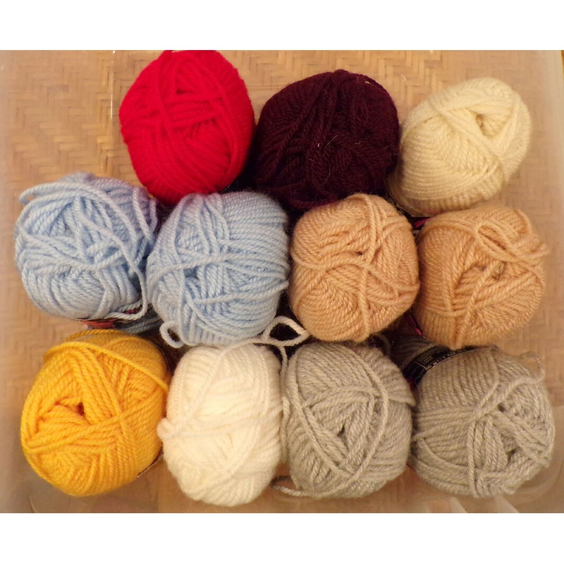 Phildar 'Pegase 206'; Mixed lot of 8 Colors in 11 skeins; Acrylic, Wool