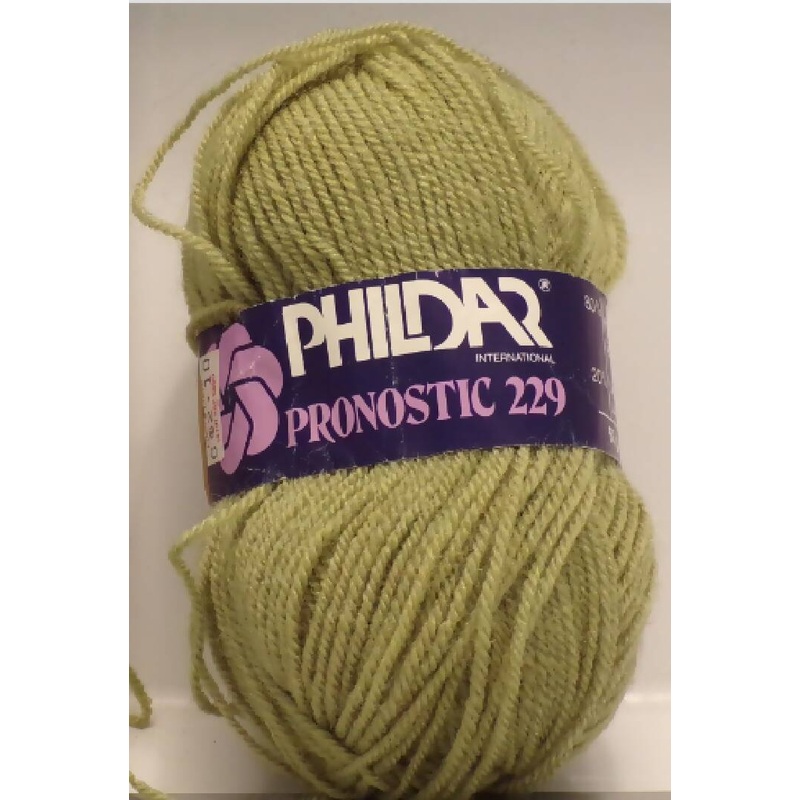 Phildar 'Pronostic 229'; Lt. Sage; Acrylic, Wool; Vintage, Lot of 7
