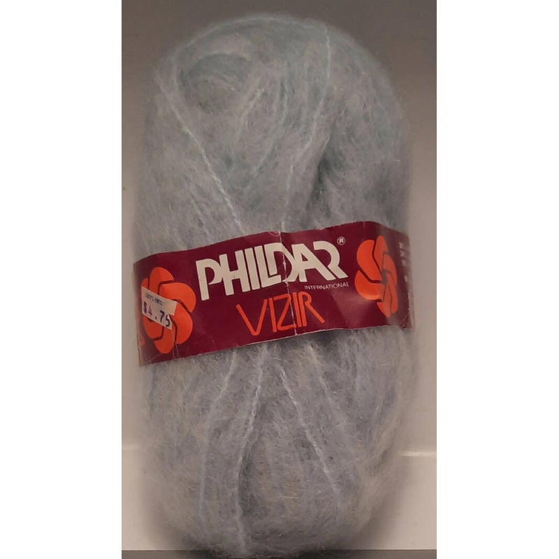 Phildar 'Vizir', Mohair, Wool; Lt. Blue; Lot of 4+ Skeins, Belgium; Vintage