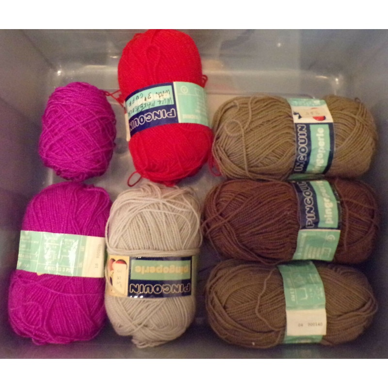 Pingouin 'Pingoperle' Mixed Lot of 5 Colors in 6 Skeins Plus a Tiny Bit Extra