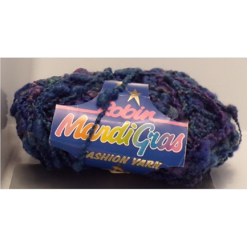 Robin 'Mardi Gras Fashion Yarn' Blue Purple Green; 1 full Skein plus Reclaimed