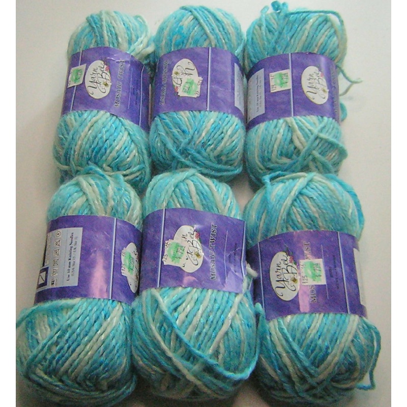Yarn Bee Mosaic Twist Yarn - Superbulky - Grotto - 6 skein lot