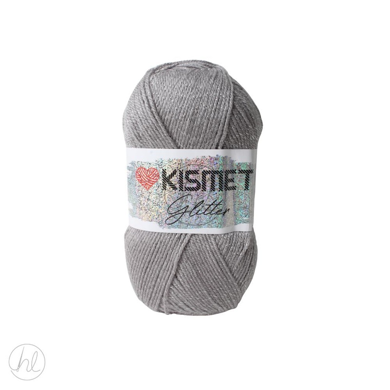 GLITTER DOUBLE KNIT 100G  GREY FREE