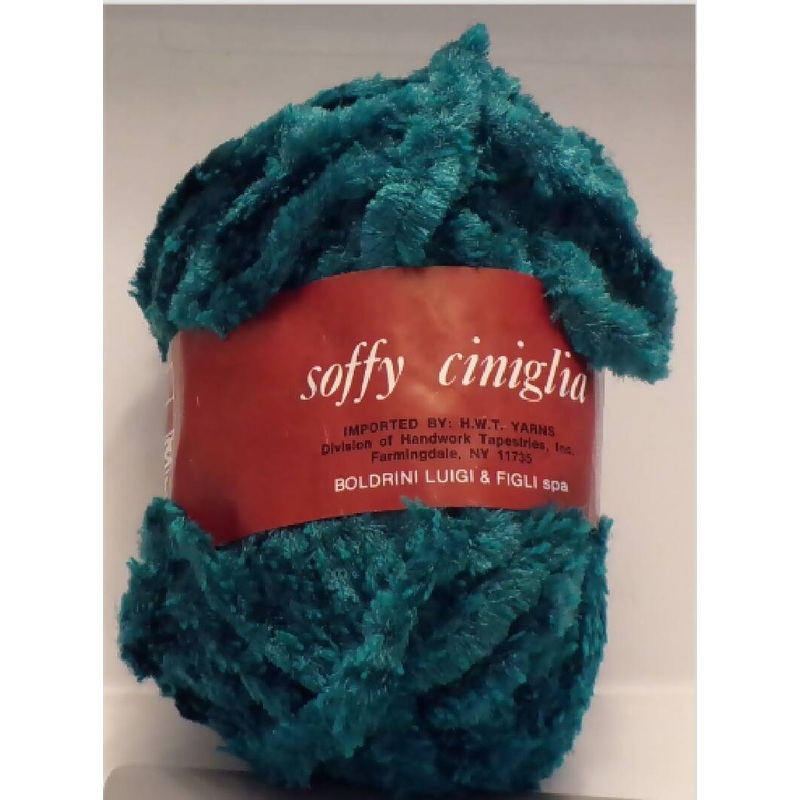 Luigi Boldrini 'Soffy Ciniglia' Chenille Turquoise Lot of 2 skein + partials