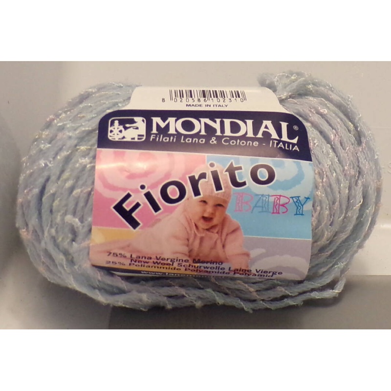 Mondial 'Fiorito', Lt. Blue, Merino Wool, Polyamid; Lot of 4; Made in Italy