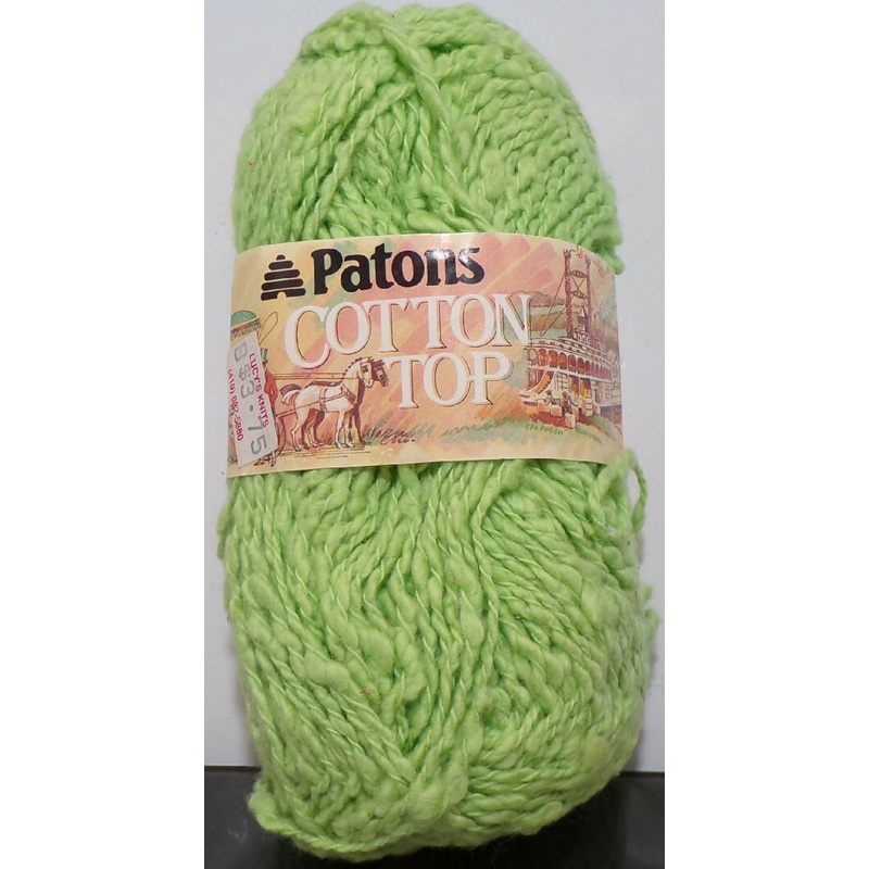 Patons 'Cotton Top' Lime Green; Cotton; Lot of 5 Skeins
