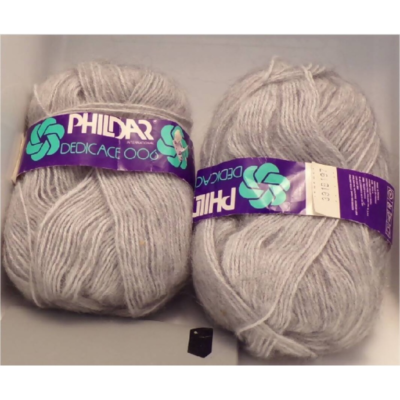 Phildar 'Dedicace 006'; Acrylic, Mohair; Made in France; Gray; Lot of 2