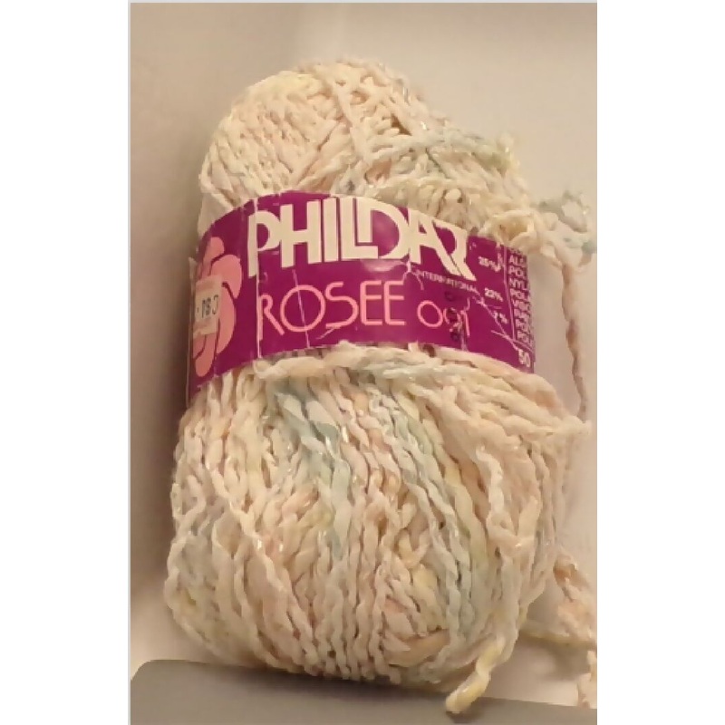 Phildar 'Rosee 091'; Pastel Mix; Cotton, Nylon; Lot of 3 Plus 3 oz. Extra
